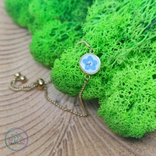 Niezapomniana bransoletka z niezapominajką w złocie