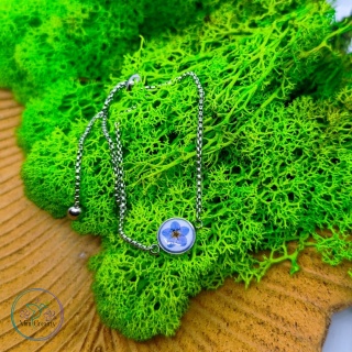 Niezapomniana bransoletka z niezapominajką w srebrze