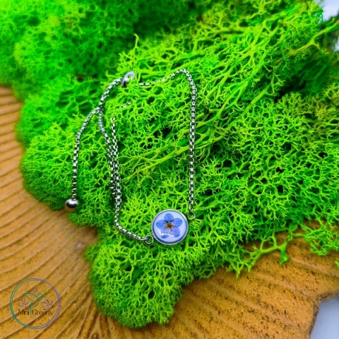 Niezapomniana bransoletka z niezapominajką w srebrze