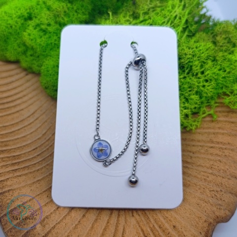 Niezapomniana bransoletka z niezapominajką w srebrze