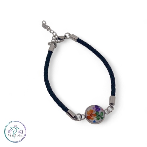 Bransoletka z  mini suszonymi kwiatuszkami