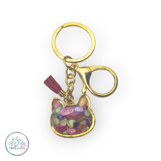 Brelok tęczowa kocia głowa