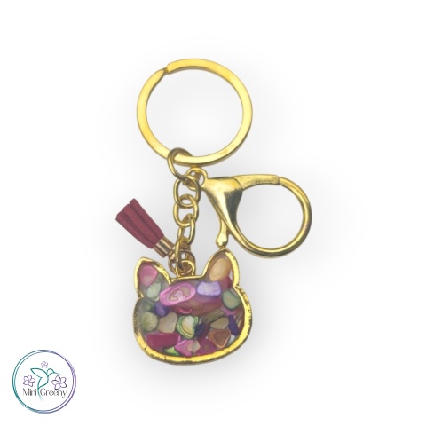 Brelok tęczowa kocia głowa