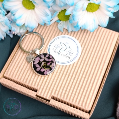 Brelok z kwiatami miniaturowej hortensji