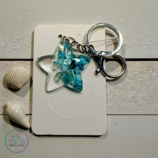 Gwiezdny brelok z błękitną muszlą