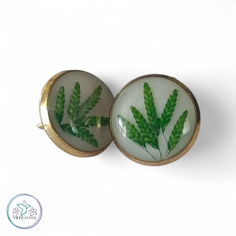 Kolczyki sztyfty z trawami