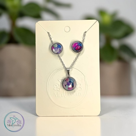 Komplet biżuterii "kolorowe perły" w srebrze