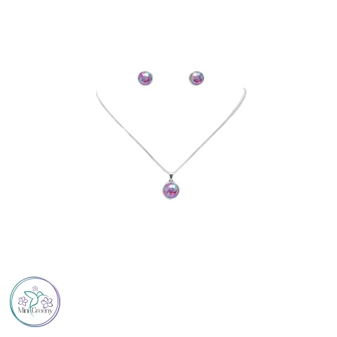 Komplet biżuterii "kolorowe perły" w srebrze