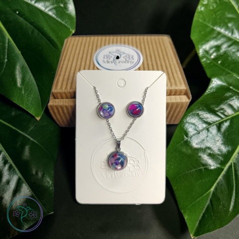 Komplet biżuterii "kolorowe perły" w srebrze