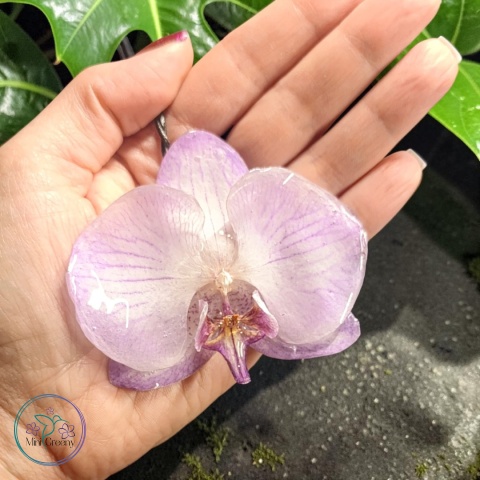 Wisiori z naturalnym storczykiem w żywicy