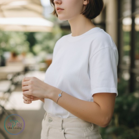 Niezapomniana bransoletka z niezapominajką w srebrze