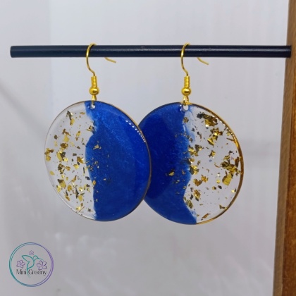 Okrągłe kolczyki "Chabrowe fale"