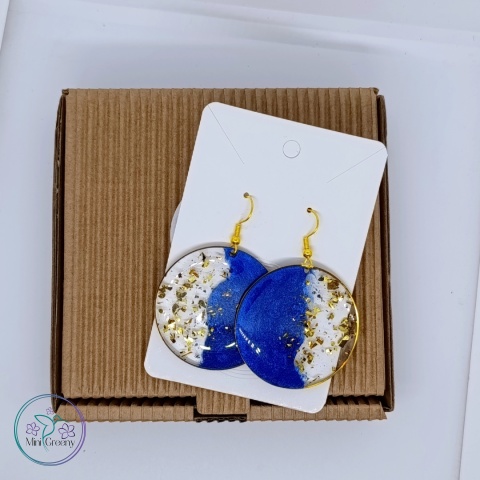 Okrągłe kolczyki "Chabrowe fale"