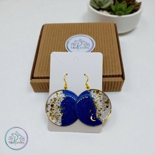 Okrągłe kolczyki "Chabrowe fale"