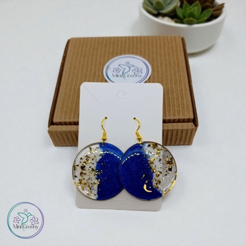 Okrągłe kolczyki "Chabrowe fale"