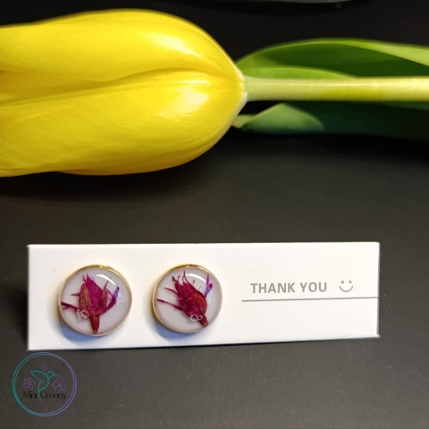 Kolczyki wkrętki z pąkami róży w oprawie w kolorze złota