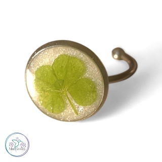 Regulowany pierścionek "Cztery listki szczęścia"