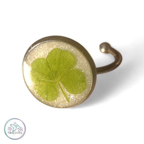 Regulowany pierścionek "Cztery listki szczęścia"